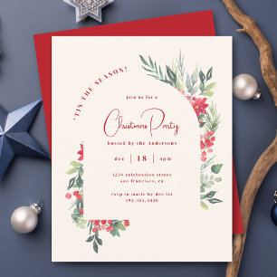 Budget Watercolor Foliage Arch Christmas Party
