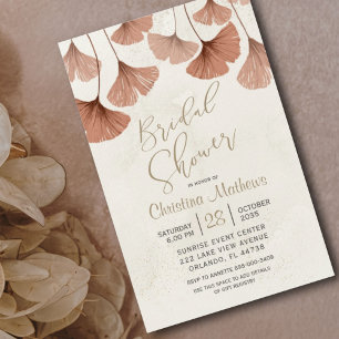 Budget Watercolor Foliage Bridal Shower Invitation