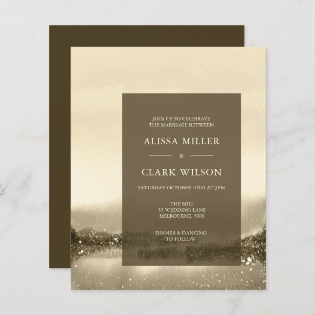 BUDGET Watercolor Landscape Wedding Invitation (Front/Back)