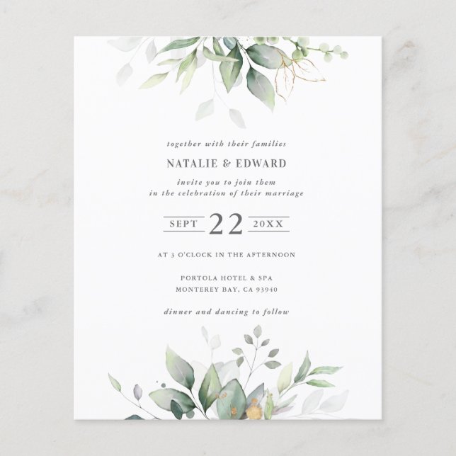 budget watercolor muted green foliage (Front)