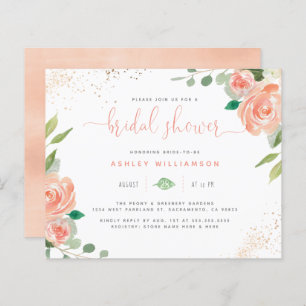 Budget Watercolor Peonies Eucalyptus Bridal Shower