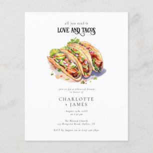 Budget Watercolor Photo Tacos Rehearsal Dinner Flyer