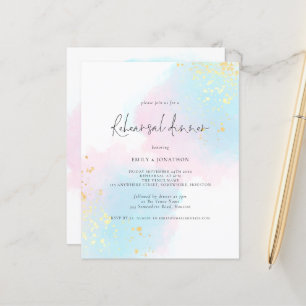Budget Watercolor Rehearsal Dinner Invitation