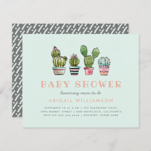 Budget Watercolor Succulent Cactus Baby Shower