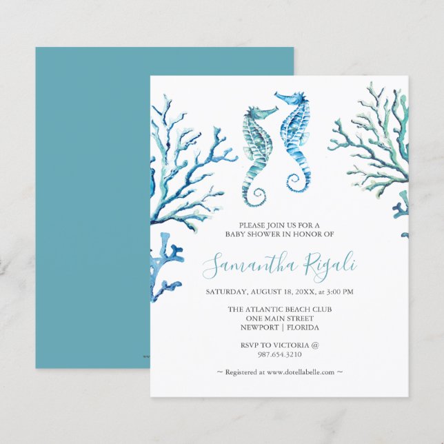 Budget Watercolor Summer Baby Shower (Front/Back)