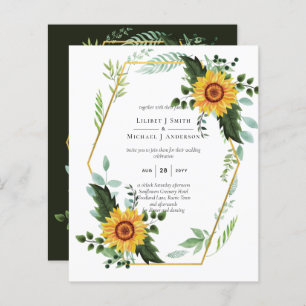 BUDGET Watercolor SUNFLOWERS Greenery Wedding