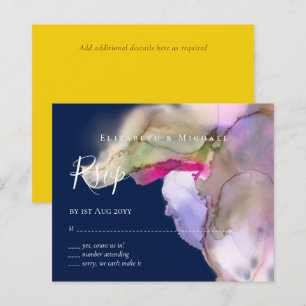 BUDGET Watercolor Wedding Abstract Purple  rsvp