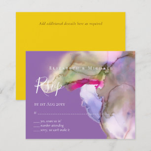BUDGET Watercolor Wedding Abstract Purple  rsvp