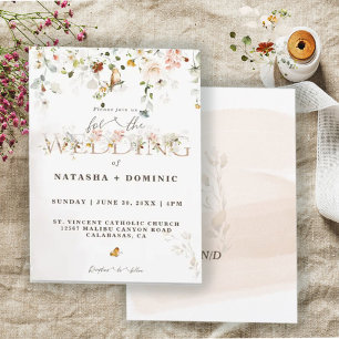 Budget Watercolor Wildflower Garden Wedding 