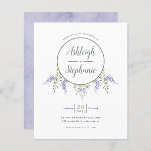 Budget Watercolor Wisteria Drop Wedding