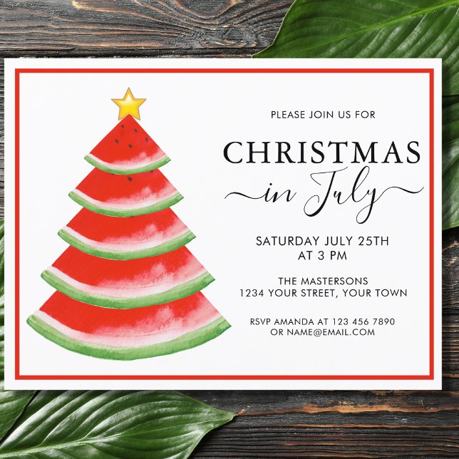 Budget Watermelon Christmas in July Party Invite (Creator Uploaded)