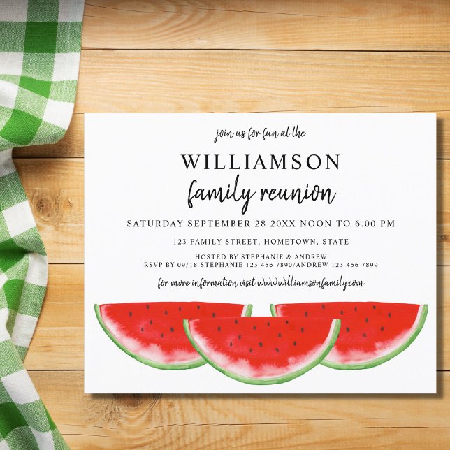 Budget Watermelon Family Reunion Invitation (Creator Uploaded)