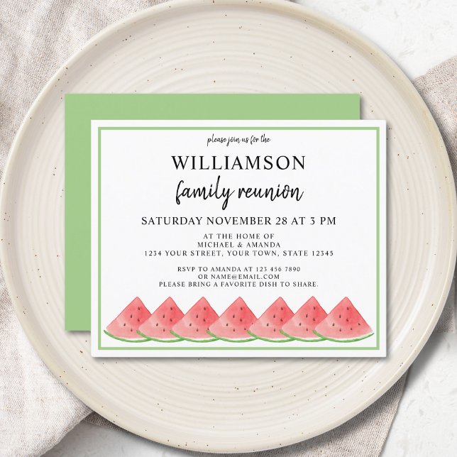 Budget Watermelon Summer Family Reunion Invitation (Creator Uploaded)