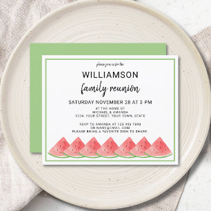Budget Watermelon Summer Family Reunion Invitation