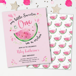 Budget Watermelon Summer First Birthday Invitation