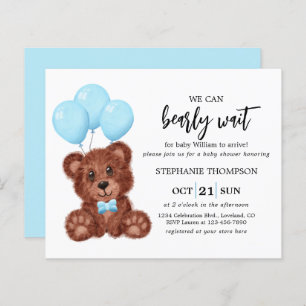 Budget We Can Bearly Wait Baby Shower Invitation