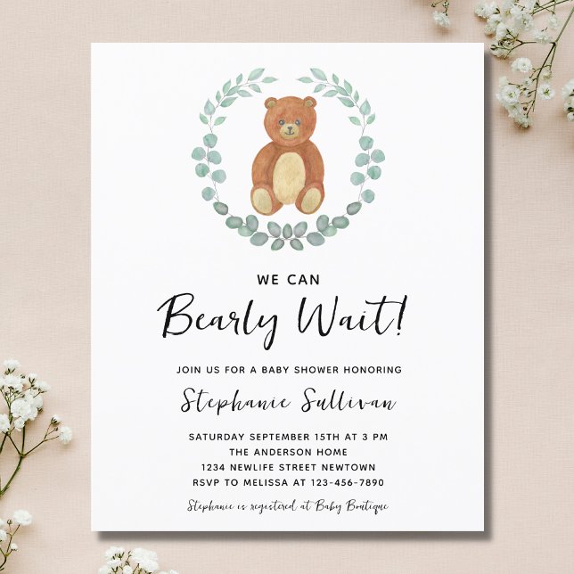 Budget We Can Bearly Wait Baby Shower Invitation (Creator Uploaded)
