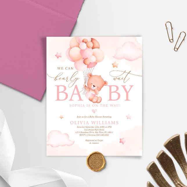 Budget We Can Bearly Wait Baby Shower Invitation (Creator Uploaded)