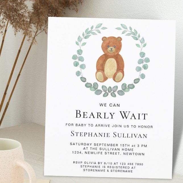 Budget We Can Bearly Wait Teddy Baby Shower Invite (Creator Uploaded)