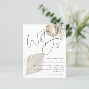 Budget We Do Boho Pampas Grass Wedding Invitation