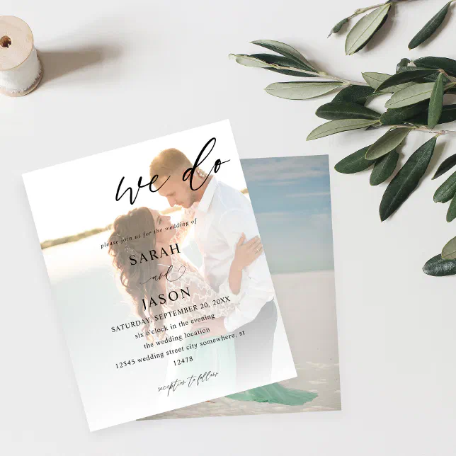 Budget We Do Photo Calligraphy Wedding | Zazzle.co.nz