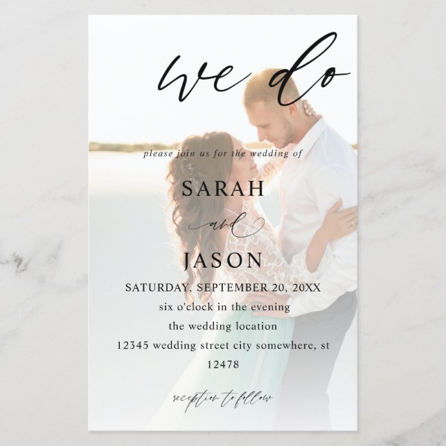 Budget We Do Photo Calligraphy Wedding MEDIUM SIZE (Front)