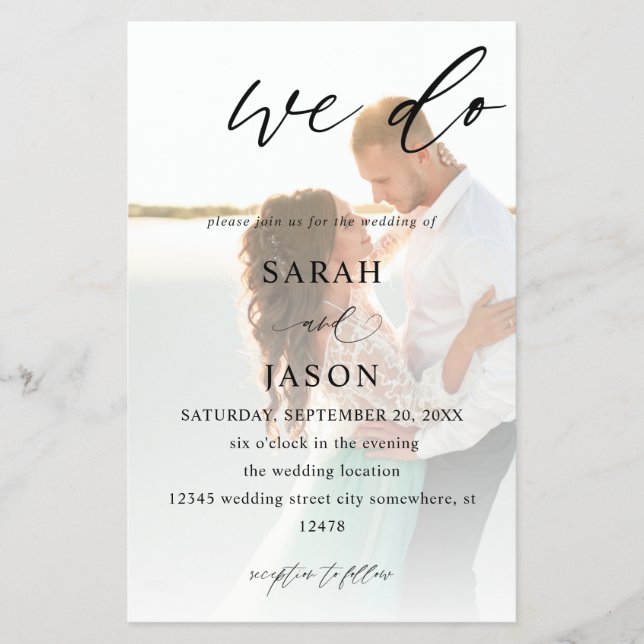Budget We Do Photo Calligraphy Wedding MEDIUM SIZE Flyer (Front)
