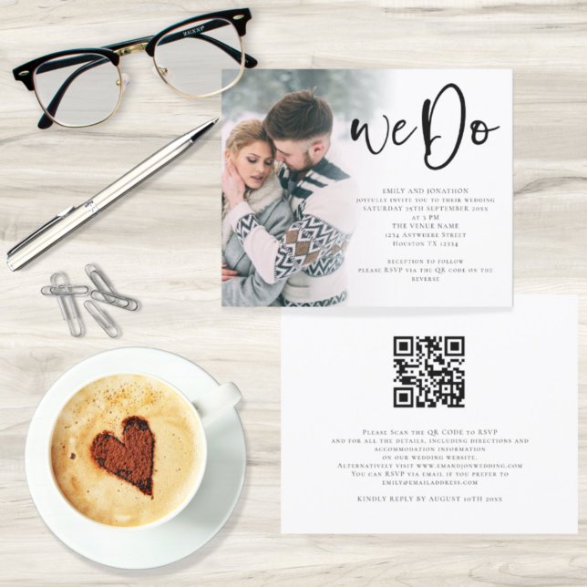 Budget We Do Script Photo QR Code Wedding Invite (Creator Uploaded)