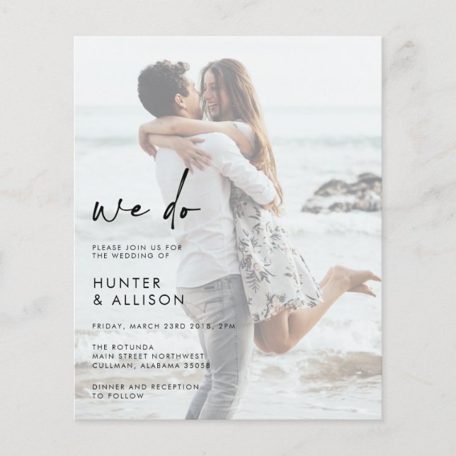 BUDGET We Do Wedding Photo Invitation Flyer (Front)