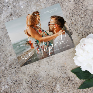 Budget We Eloped Photo Landcp Wedding Announcement Flyer