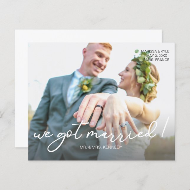 Budget We Got Married S Photo Wedding Announcement (Front/Back)