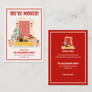 Budget We’ve Moved Red Front Door Cute Moving Card