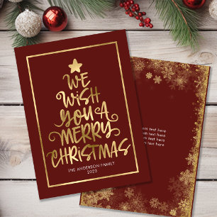 Budget We Wish You A Merry Christmas Red Fun Card