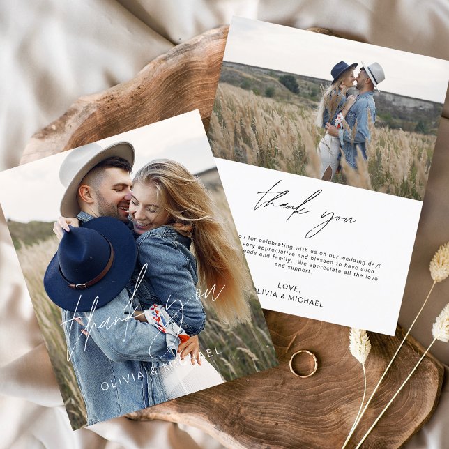 Budget Wedding 2 Photos Thank You Cards (Creator Uploaded)