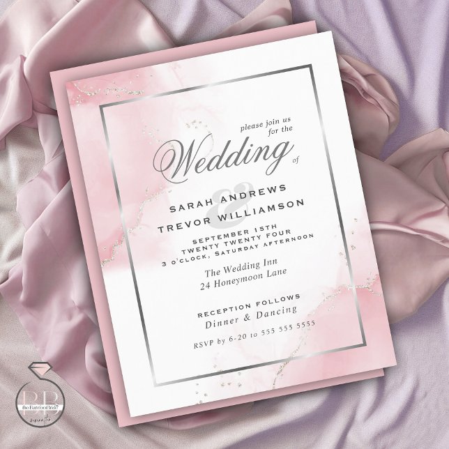 Budget Wedding Blush Pink Silver Abstract (Creator Uploaded)