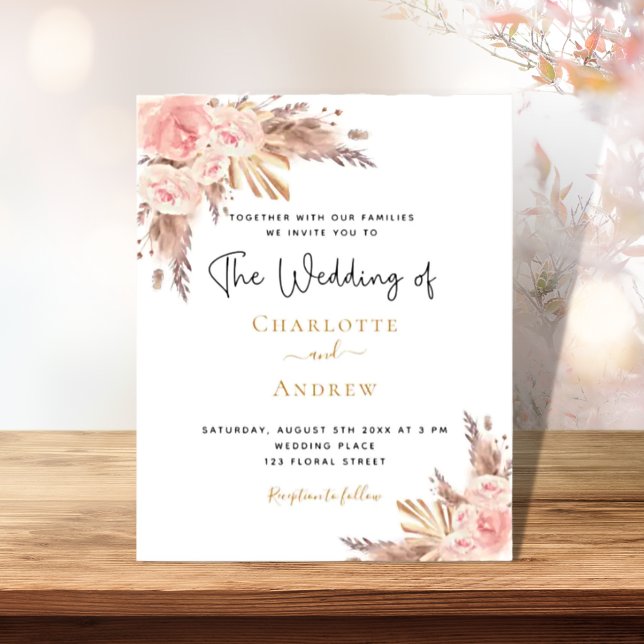 Budget wedding boho pampas grass rose gold blush (Creator Uploaded)