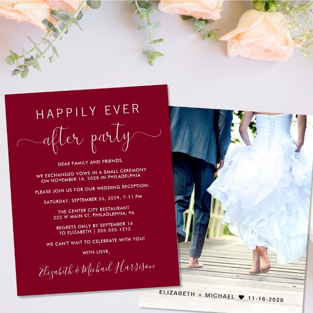 Budget Wedding Burgundy Happily Ever After Party (Your love story deserves a grand celebration!)