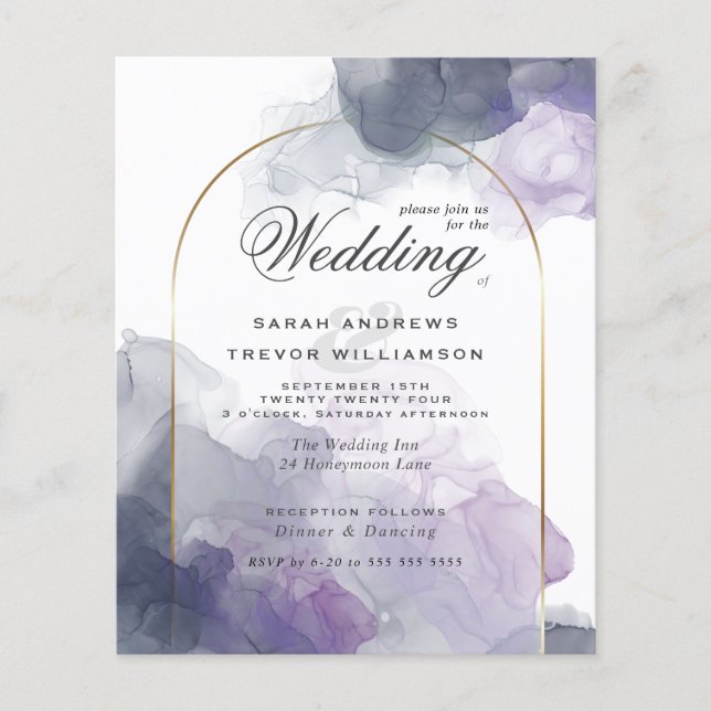Budget Wedding Celestial Dusty Blue Smokey Violet (Front)