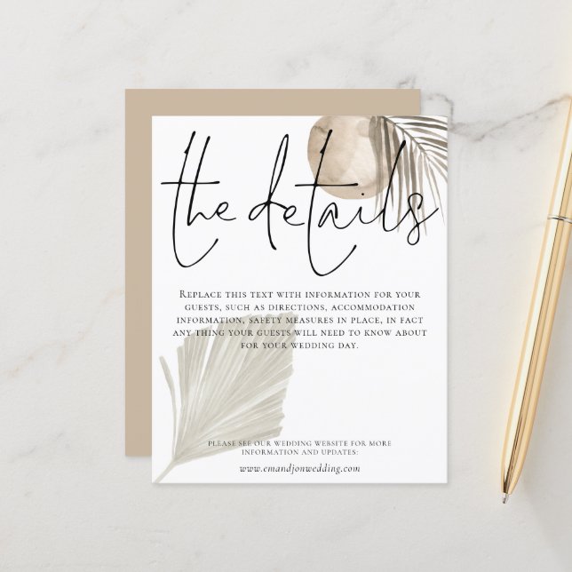 Budget Wedding Details Boho Pampas Grass (Front/Back In Situ)