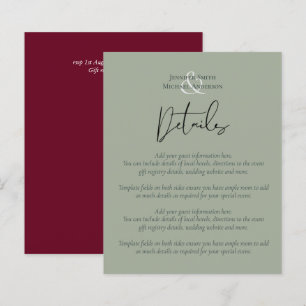 Budget Wedding Details Hotels Enclosure Template