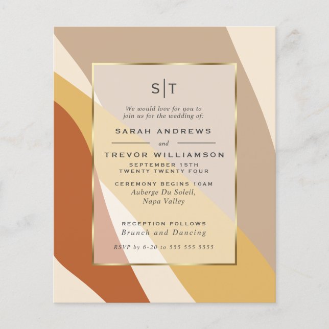 Budget Wedding Earth Tones Terracotta Abstract (Front)