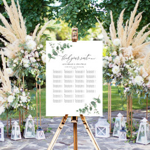 Budget Wedding Eucalyptus botanical find your seat Poster