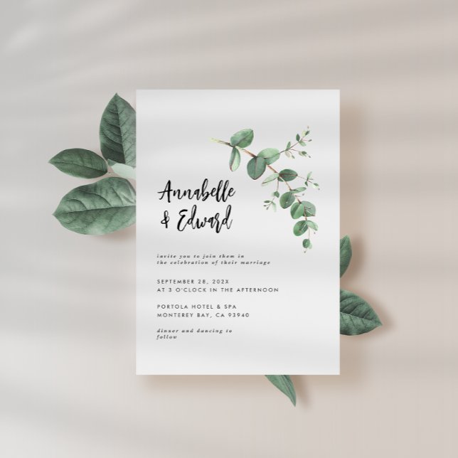 budget Wedding eucalyptus details and invitation  (Creator Uploaded)