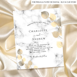 Budget wedding eucalyptus marble golden