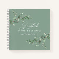 Budget wedding eucalyptus rustic simple guest book