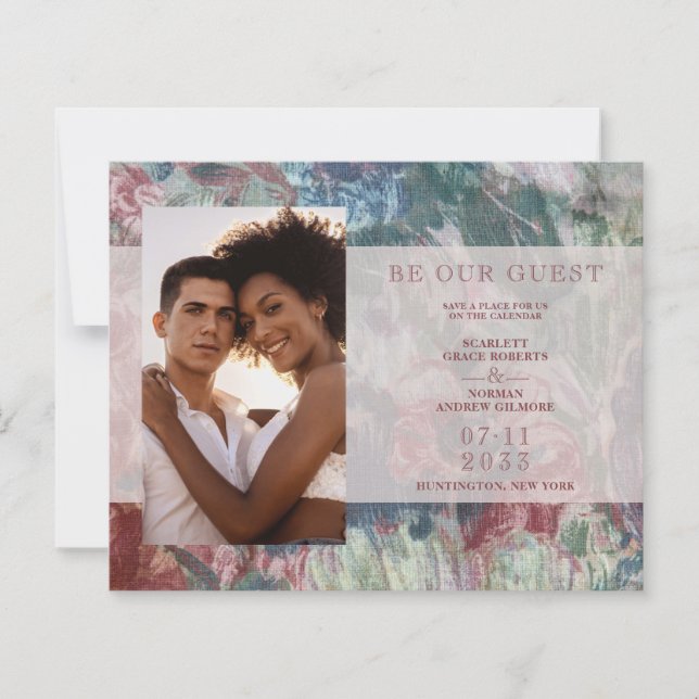 Budget Wedding Floral Texture Background Photo (Front)