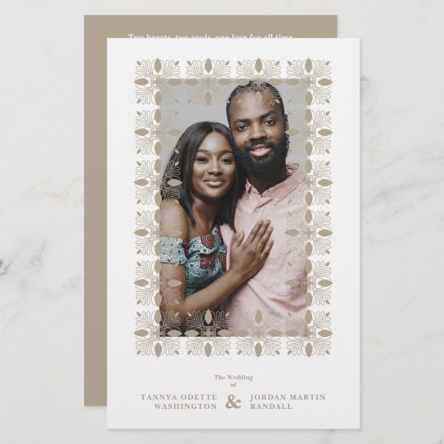 Budget Wedding Golden Effect Fancy Ornament Lace (Front/Back)