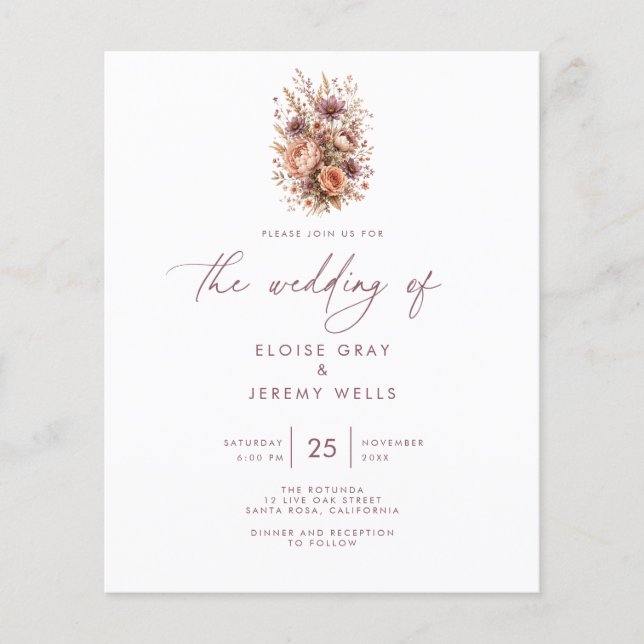 Budget Wedding Invitation | Archer Flyer (Front)