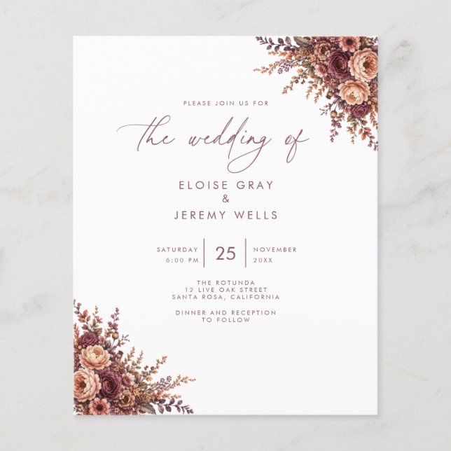 Budget Wedding Invitation | Archer Flyer (Front)