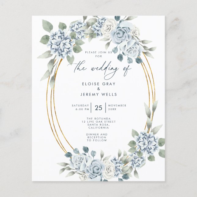 Budget Wedding Invitation  Flyer (Front)